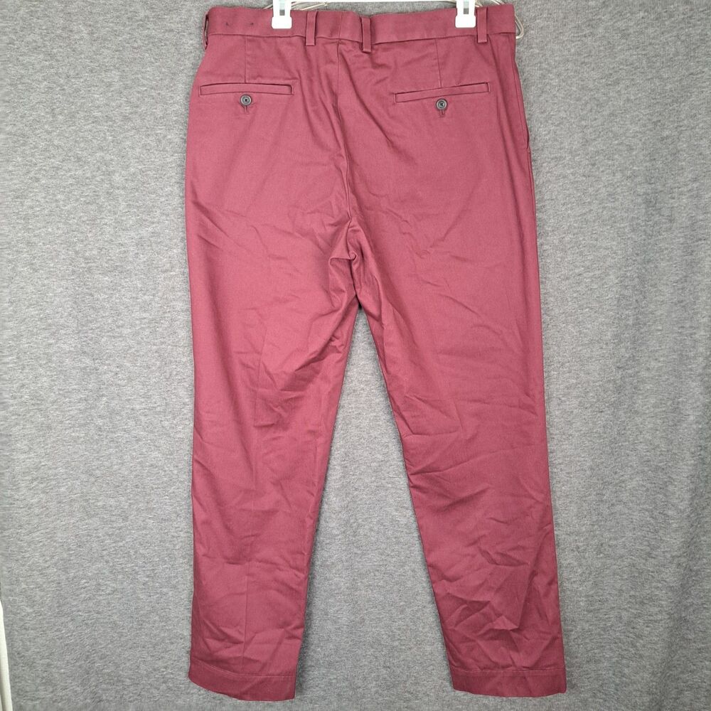 Brooks Brothers Men’s Cotton Clark Chino Pants Maroon 36x32 (Measures 35x32) - Picture 2 of 11